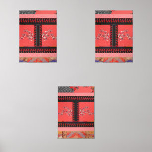 a design of a red and black wallpaper