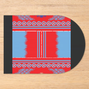 a design of a red and blue pattern acrylic invitations