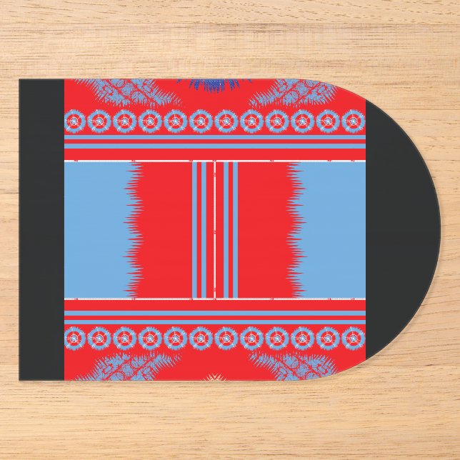 a design of a red and blue pattern acrylic invitations (Front)
