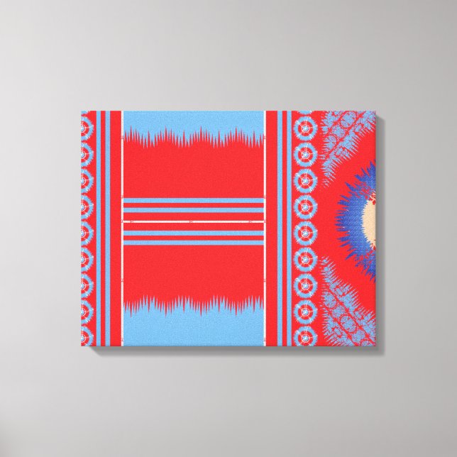 a design of a red and blue pattern canvas print (Front)