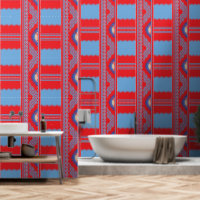 a design of a red and blue pattern