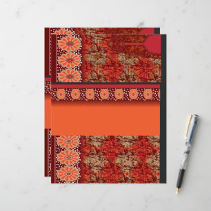 a design of a red and gold pattern