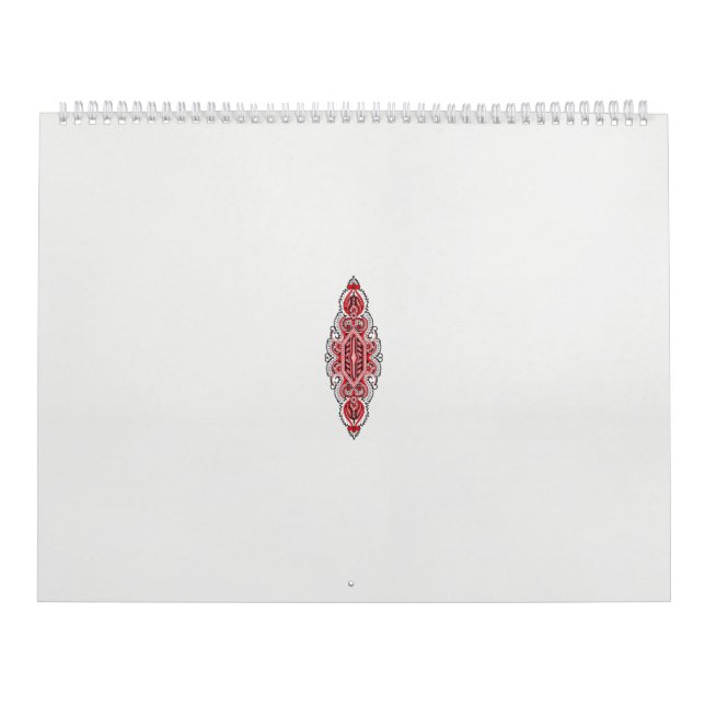 a design of a red and white pattern calendar (Cover)