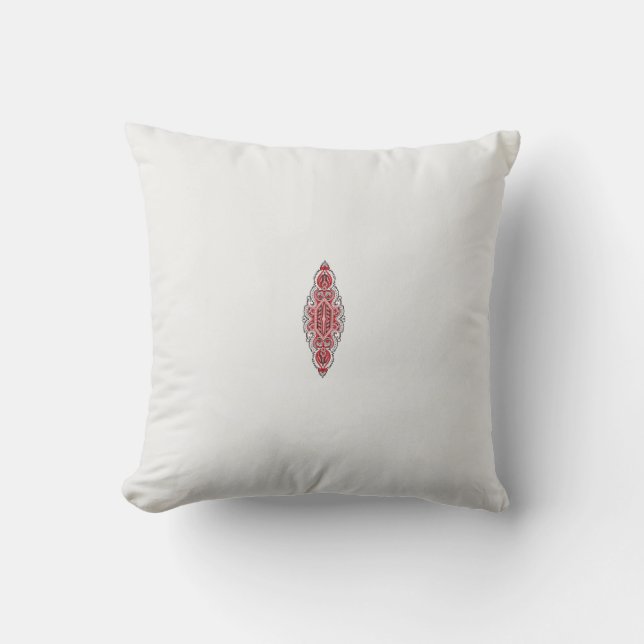 a design of a red and white pattern cushion (Front)