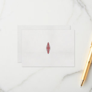 a design of a red and white pattern enclosure card