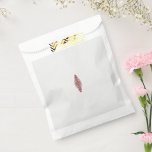 a design of a red and white pattern favour bag