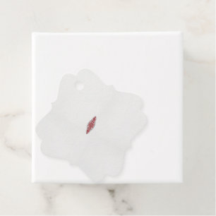 a design of a red and white pattern favour tags