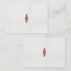 a design of a red and white pattern place card