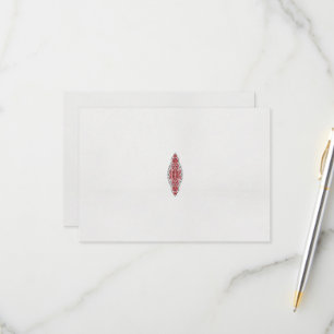 a design of a red and white pattern RSVP card