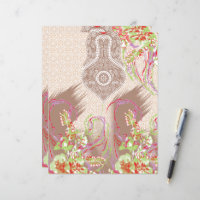 a design of a red vase with flowers on it