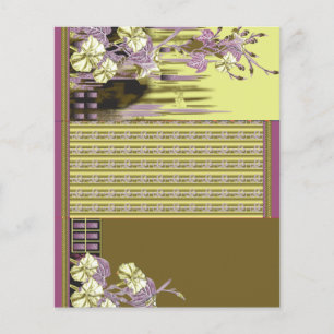 a design of a vase with flowers in it flyer