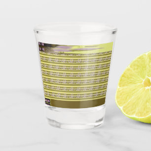 a design of a vase with flowers in it shot glass