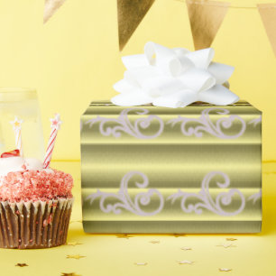 a design of a vase with flowers in it wrapping paper