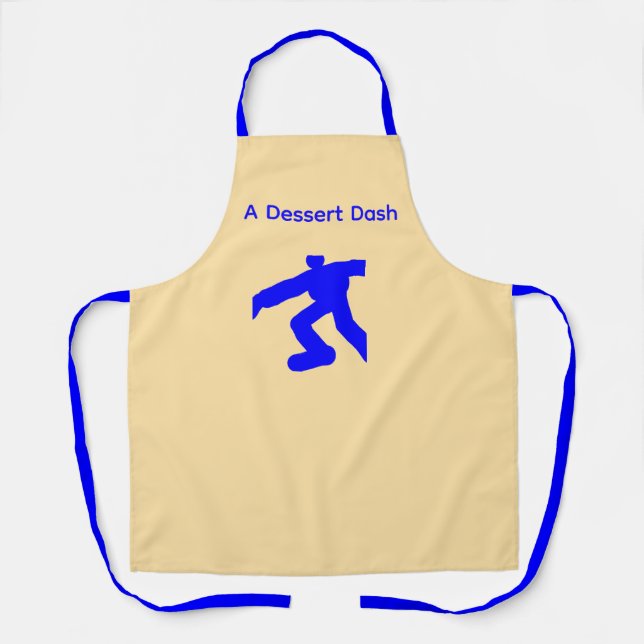 A Dessert Dash Cream Apron Blue Straps (Front)
