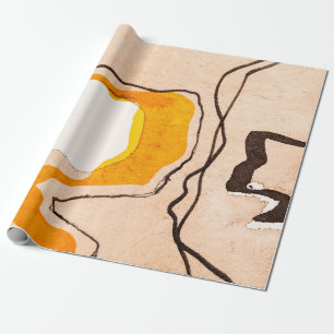 A Detail from an Abstract Watercolor and Ink Paint Wrapping Paper