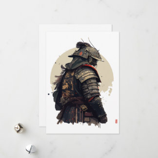 A detailed samurai illustration holiday card