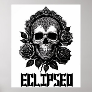 A detailed skull adorned with intricate patterns poster