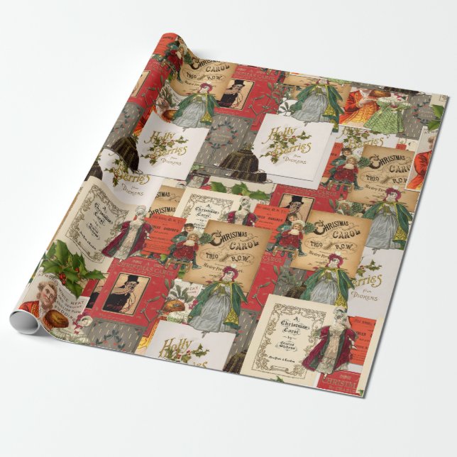 A Dickens Of A Christmas Wrapping Paper (Unrolled)