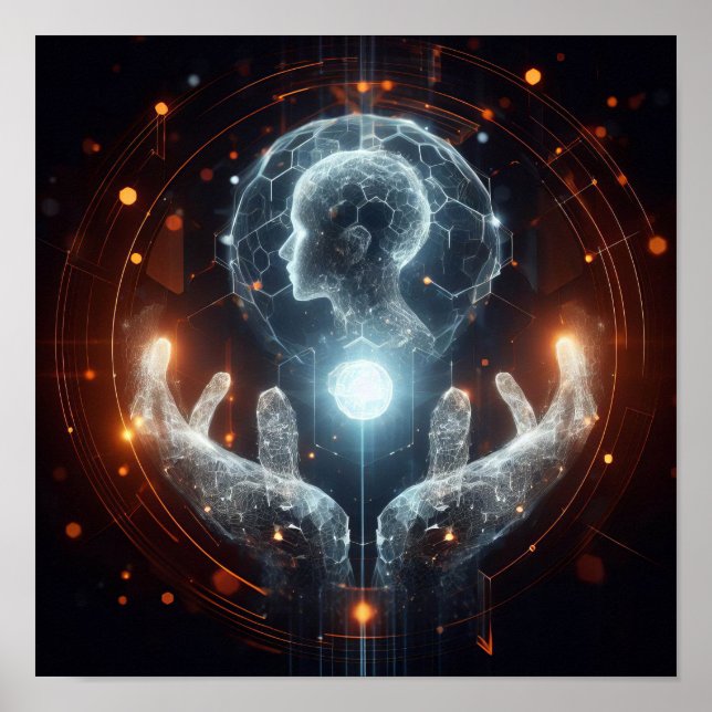  A digital lifeform transforming in virtual space Poster (Front)