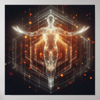 A digital lifeform transforming in virtual space