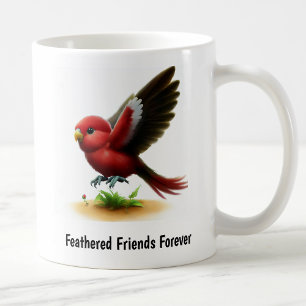 A Digital Painting of a Crimson Rosella Parrot Coffee Mug