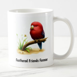 A Digital Painting of a Crimson Rosella Parrot Coffee Mug