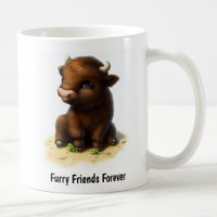 A Digital Painting of a Cute American Bison