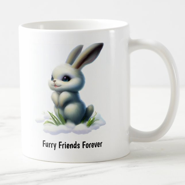 A Digital Painting of a Cute Arctic Hare Coffee Mug (Creator Uploaded)