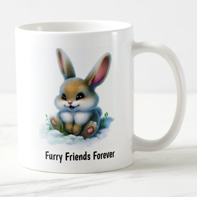 A Digital Painting of a Cute Arctic Hare Coffee Mug (Creator Uploaded)