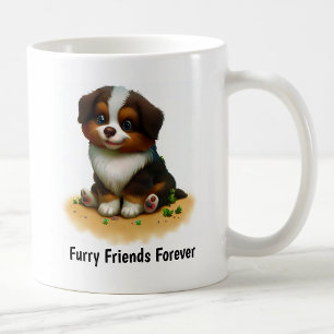 A Digital Painting of a Cute Australian Shepherd Coffee Mug