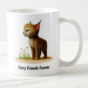 A Digital Painting of a Cute Bobcat Coffee Mug