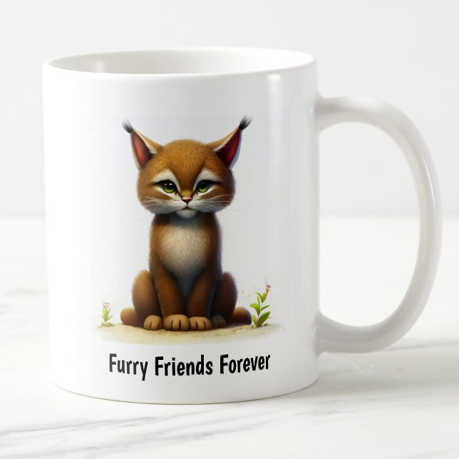 A Digital Painting of a Cute Bobcat Coffee Mug (Creator Uploaded)