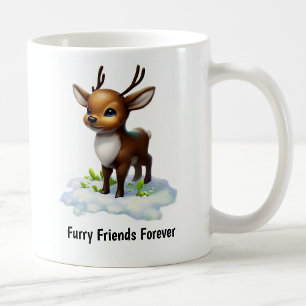 A Digital Painting of a Cute Caribou Coffee Mug