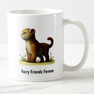 A Digital Painting of a Cute Cougar Coffee Mug