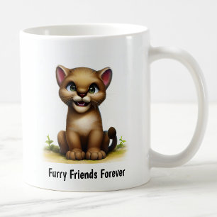 A Digital Painting of a Cute Cougar Coffee Mug