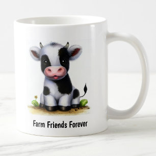 A Digital Painting of a Cute Cow Coffee Mug
