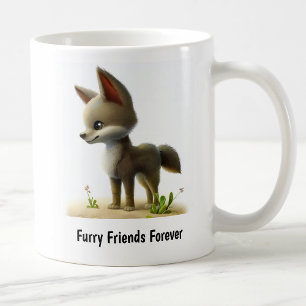 A Digital Painting of a Cute Coyote Coffee Mug