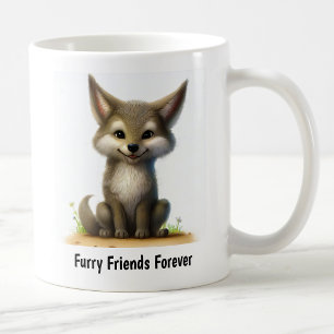 A Digital Painting of a Cute Coyote Coffee Mug