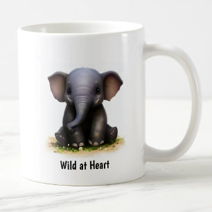 A Digital Painting of a Cute Elephant Coffee Mug
