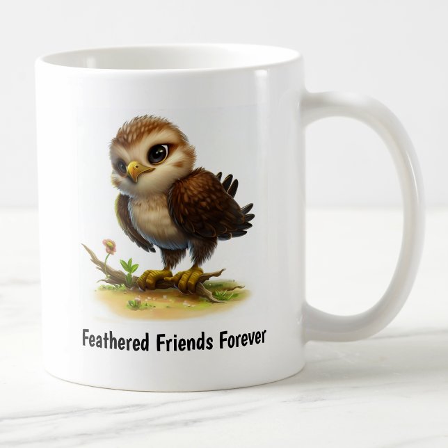 A Digital Painting of a Cute Hawk Coffee Mug (Creator Uploaded)