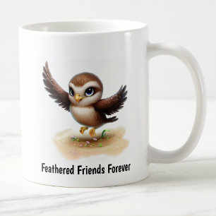 A Digital Painting of a Cute Hawk Coffee Mug