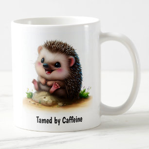A Digital Painting of a Cute Hedgehog Coffee Mug