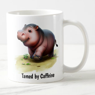 A Digital Painting of a Cute Hippopotamus Coffee Mug