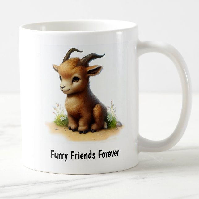A Digital Painting of a Cute Ibex Coffee Mug (Creator Uploaded)