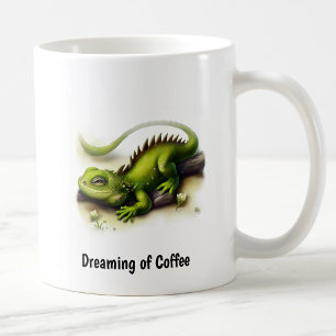 A Digital Painting of a Cute Iguana Coffee Mug