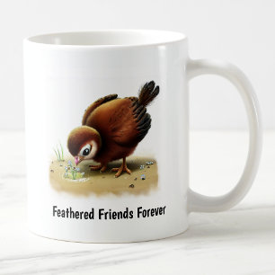 A Digital Painting of a Cute Indian Peafowl Coffee Mug