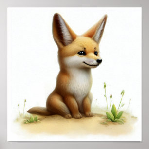 A Digital Painting of a Cute Jackal Poster