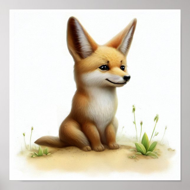 A Digital Painting of a Cute Jackal Poster (Front)
