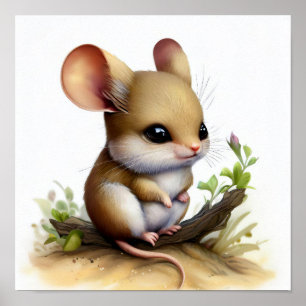 A Digital Painting of a Cute Jerboa Poster