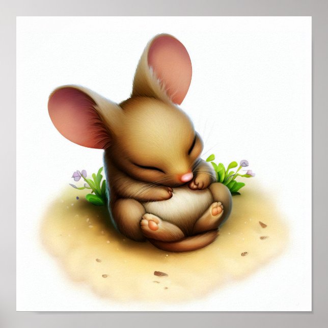 A Digital Painting of a Cute Kangaroo Rat Poster (Front)
